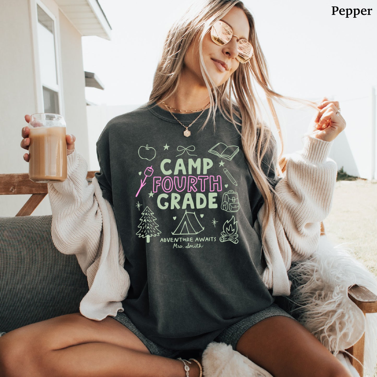 Personalized Camp Fourth Grade Teacher Shirt