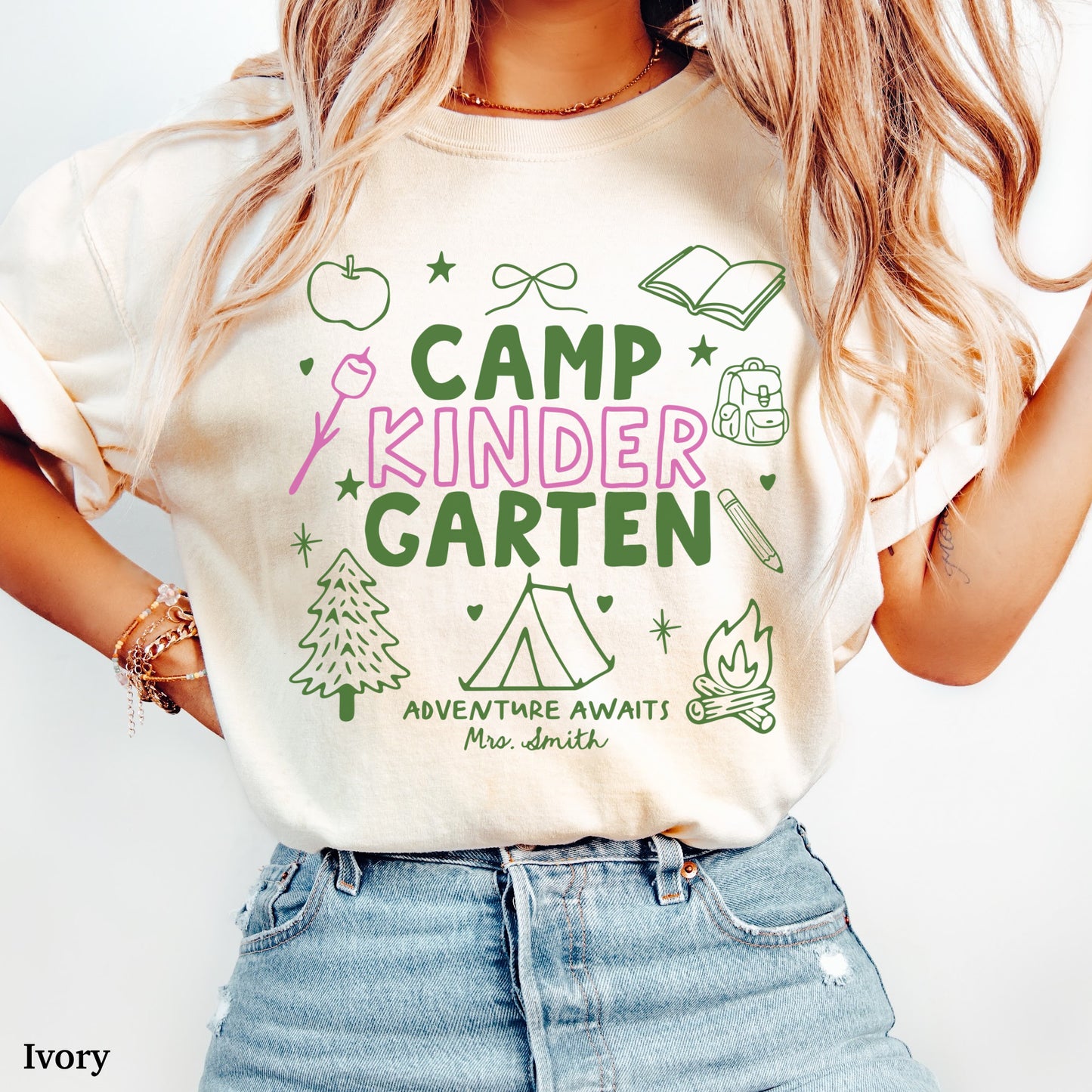 Personalized Camp Kindergarten Teacher Shirt