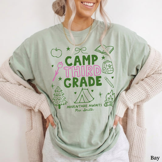 Personalized Camp Third Grade Teacher Shirt