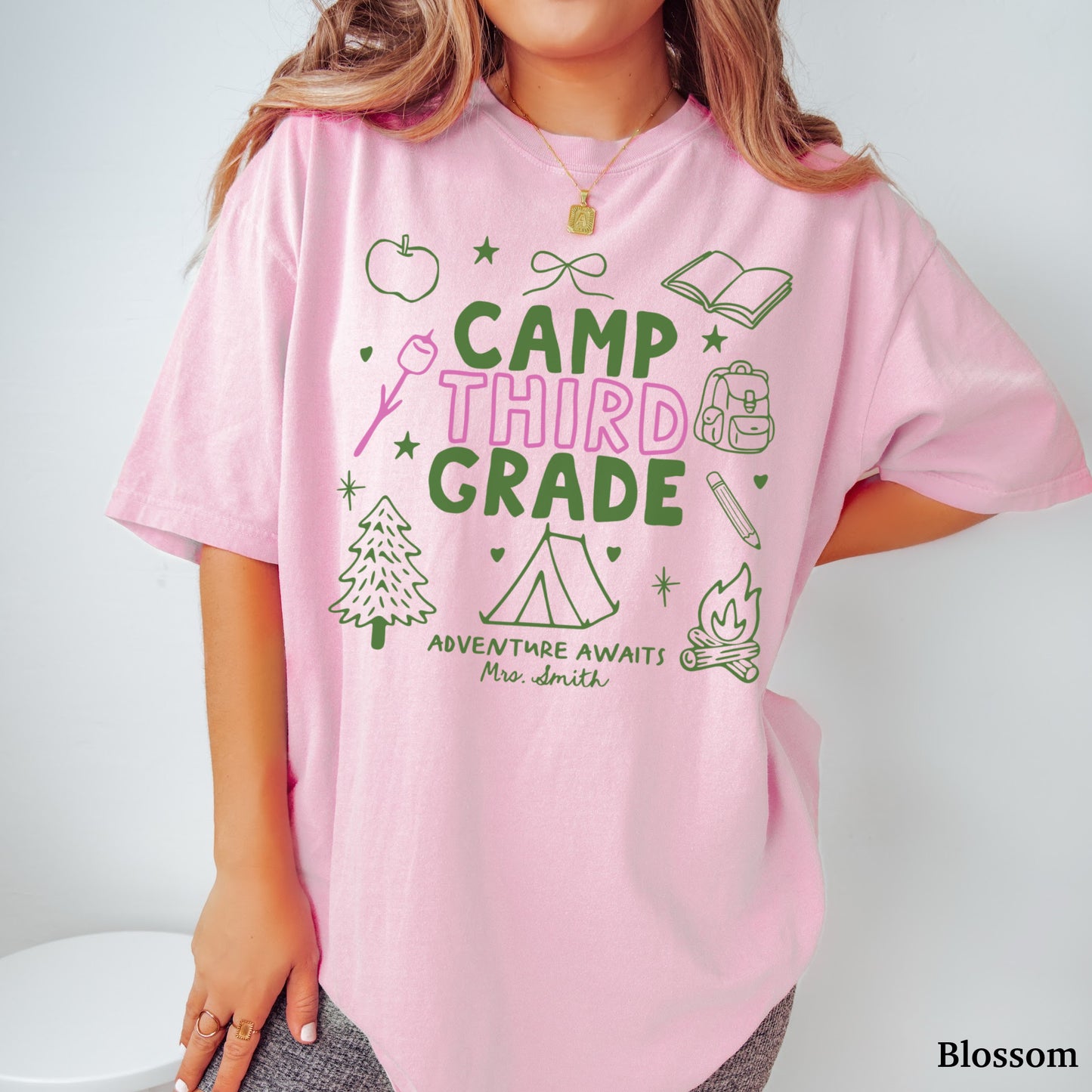 Personalized Camp Third Grade Teacher Shirt