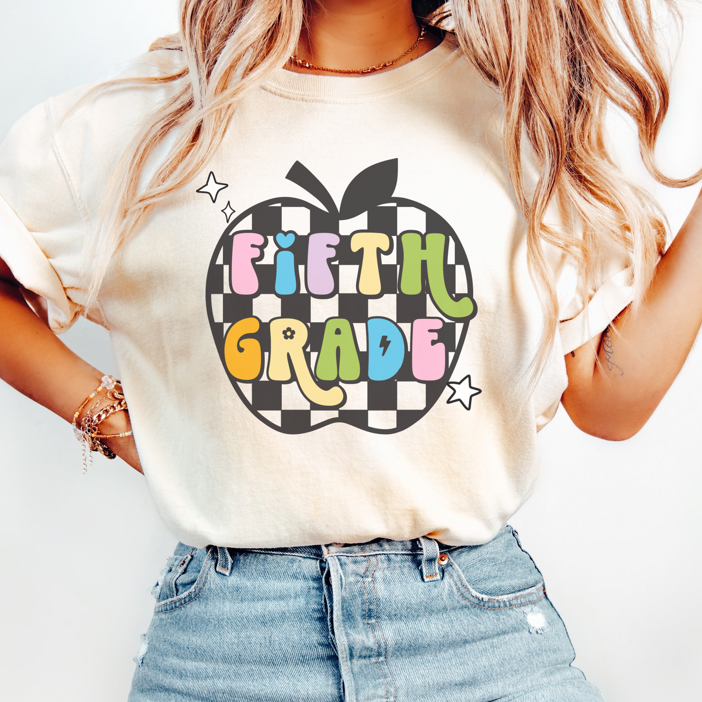 Comfort Colors® 'Checkered Apple' Fifth Grade Shirt