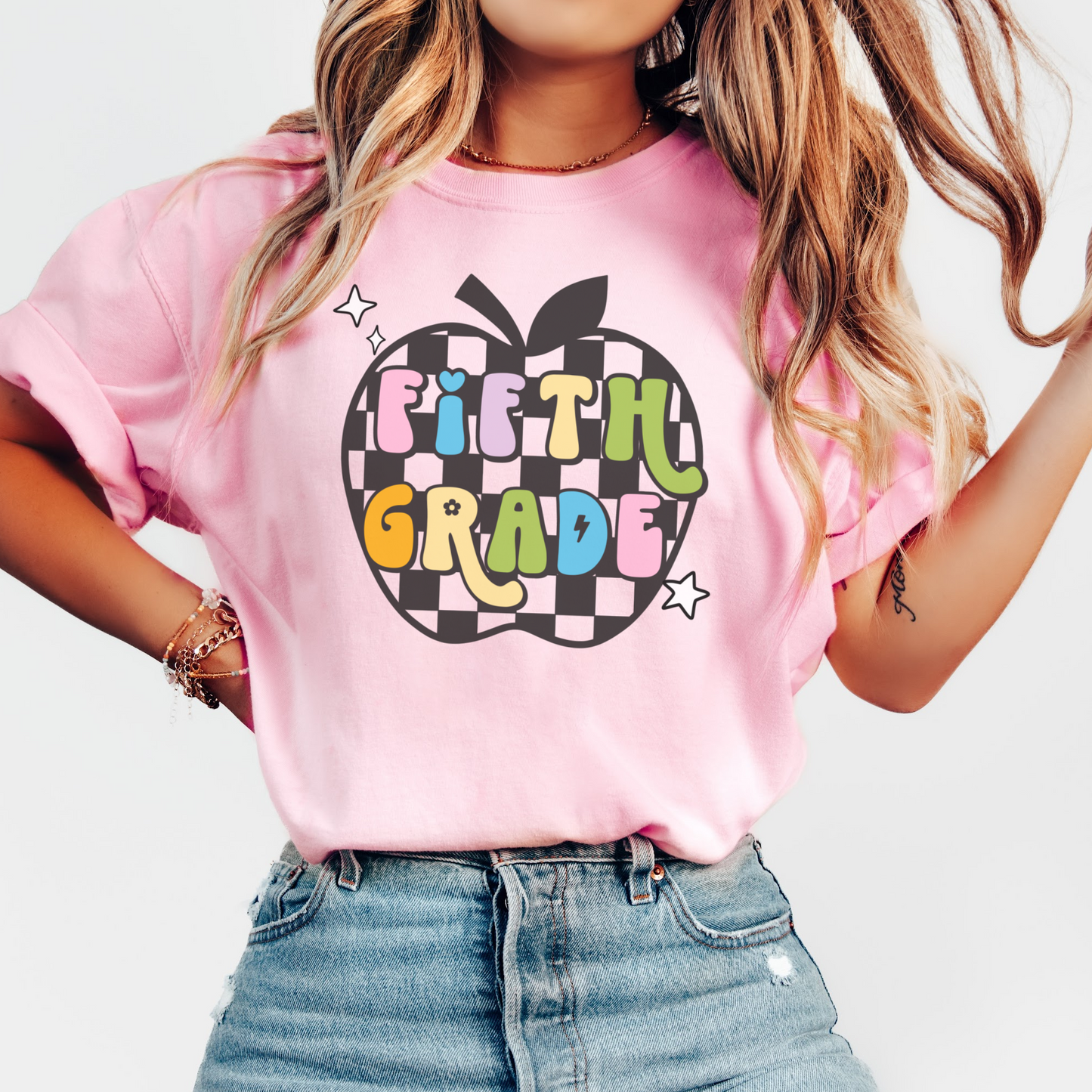 Comfort Colors® 'Checkered Apple' Fifth Grade Shirt