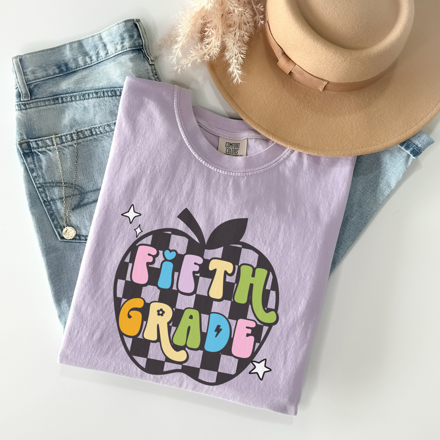 Comfort Colors® 'Checkered Apple' Fifth Grade Shirt