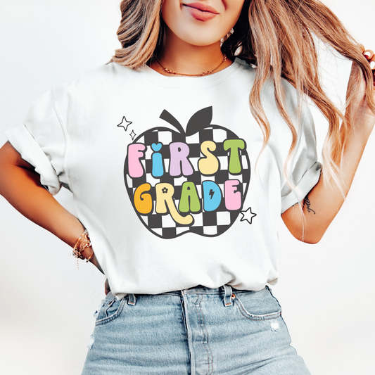 Comfort Colors® 'Checkered Apple' First Grade Shirt