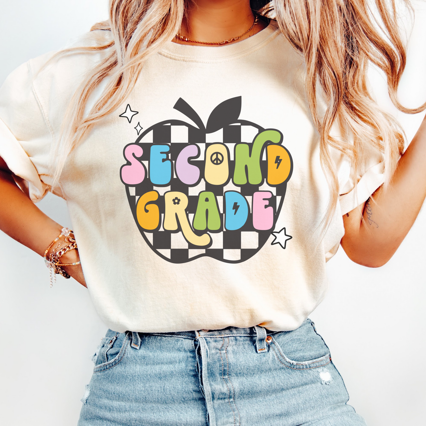 Comfort Colors® 'Checkered Apple' Second Grade Shirt