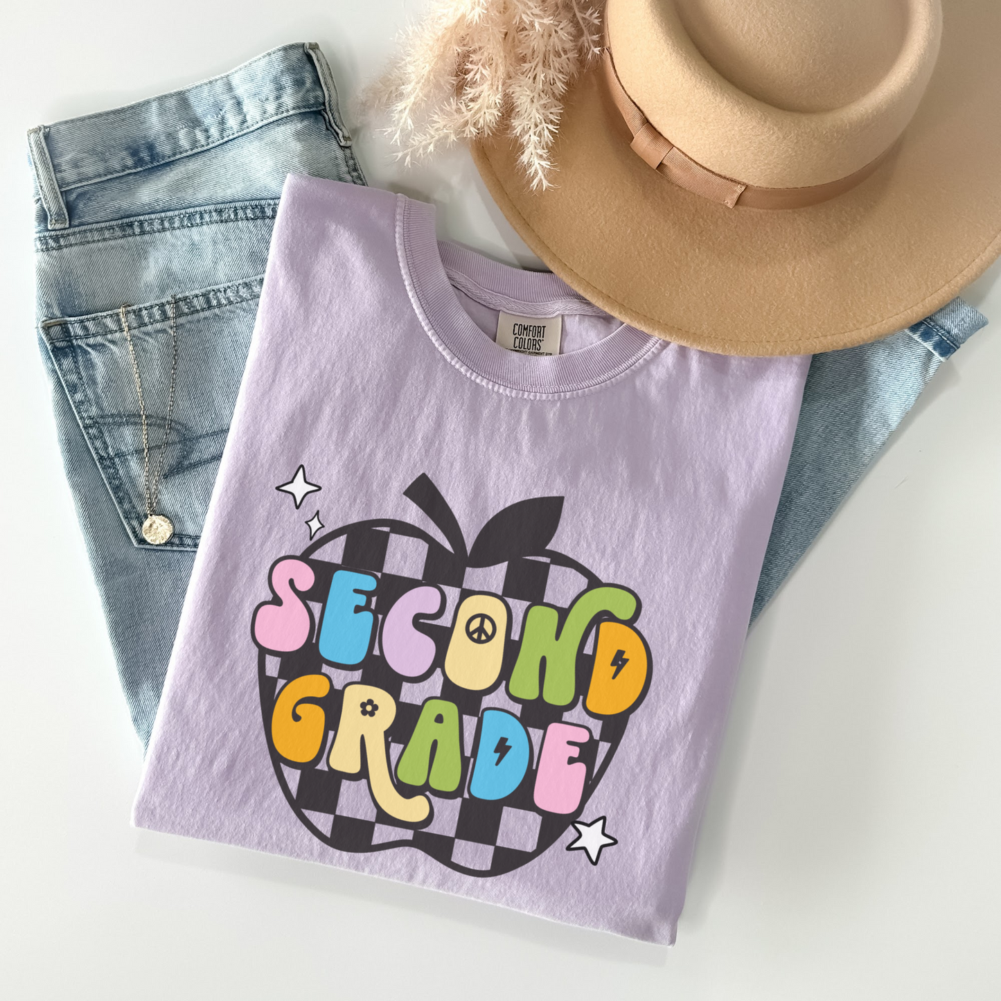 Comfort Colors® 'Checkered Apple' Second Grade Shirt