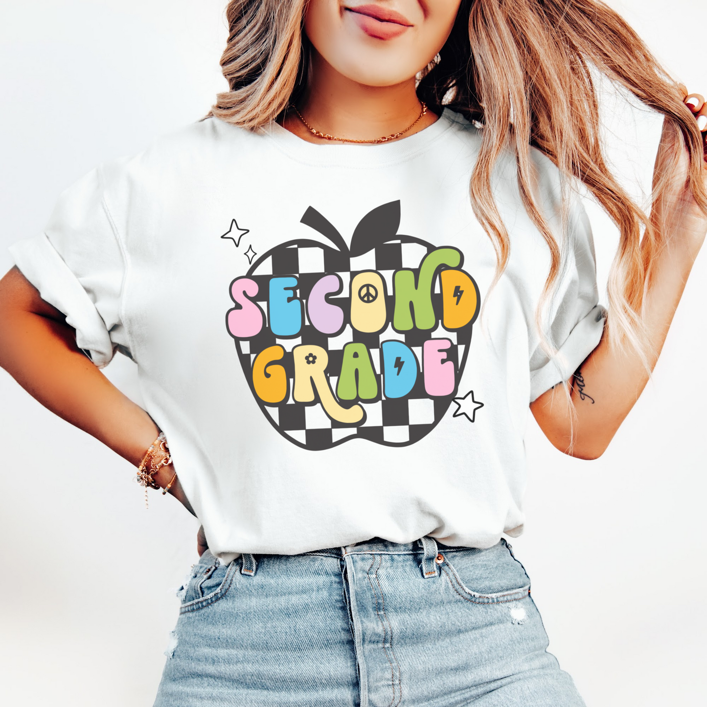 Comfort Colors® 'Checkered Apple' Second Grade Shirt