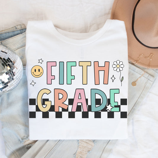 'Checkered' Fifth Grade Shirt