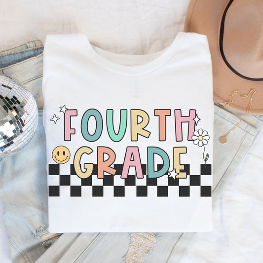 'Checkered' Fourth Grade Shirt