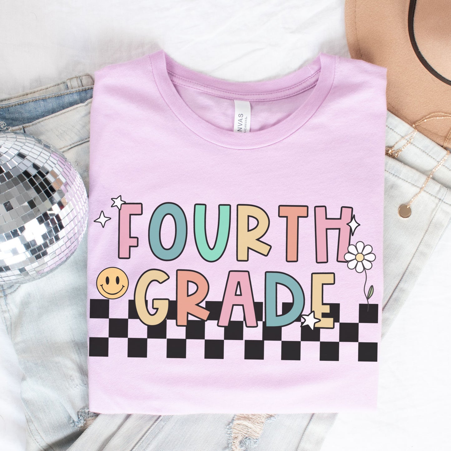 'Checkered' Fourth Grade Shirt