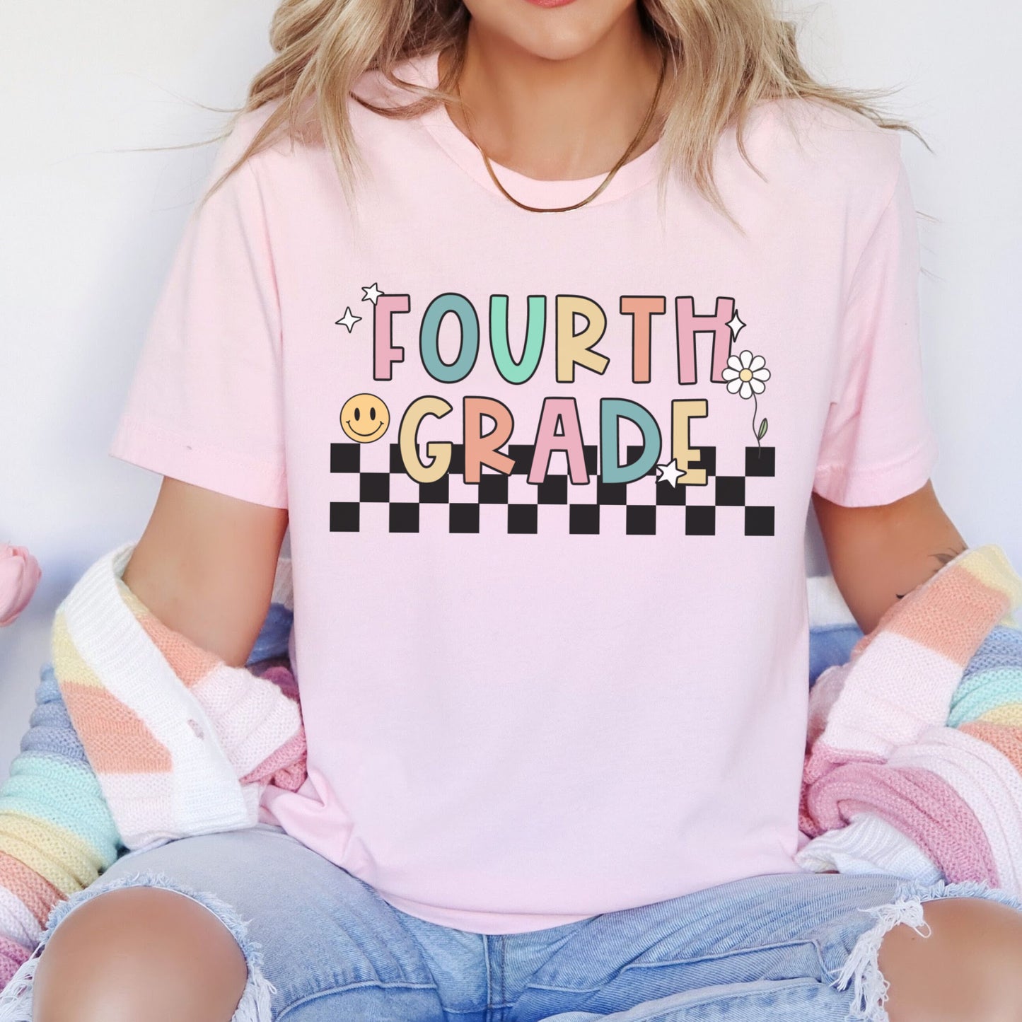 'Checkered' Fourth Grade Shirt