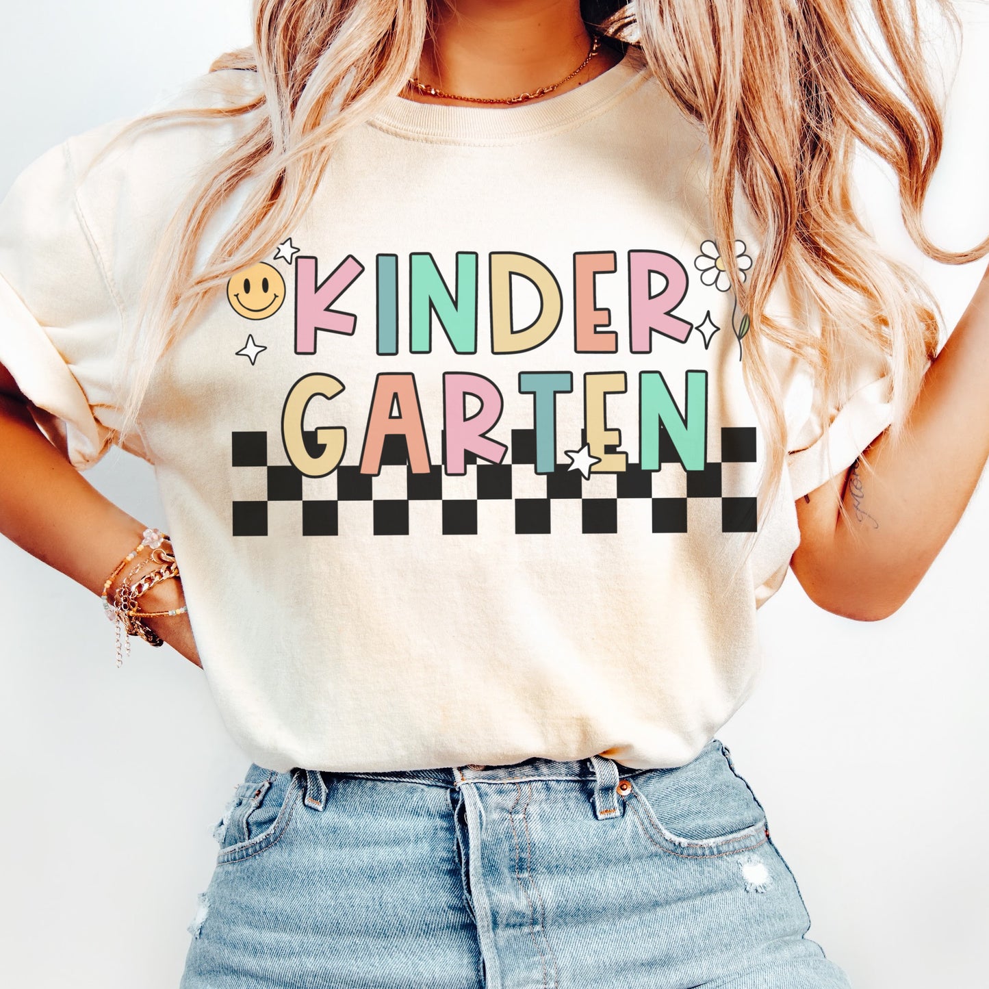 Comfort Colors® 'Checkered' Kindergarten Shirt