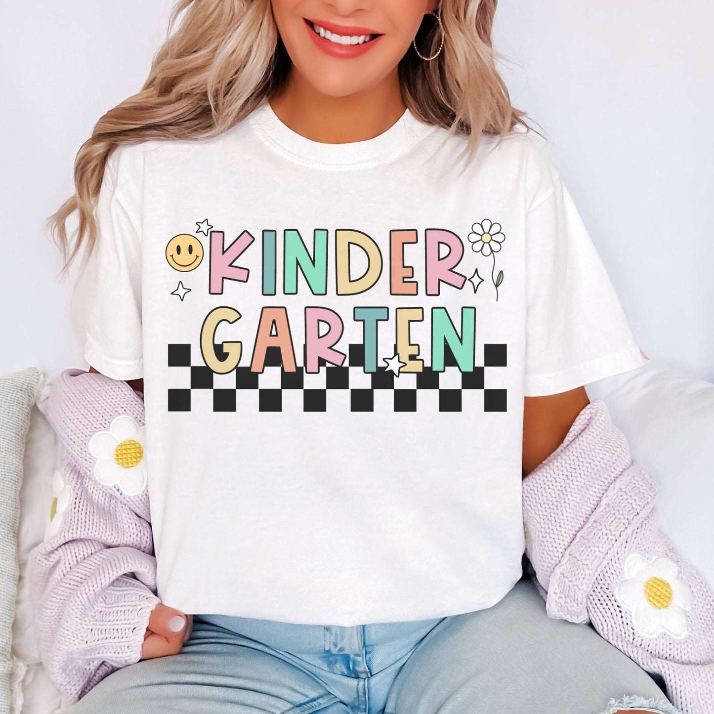 Comfort Colors® 'Checkered' Kindergarten Shirt