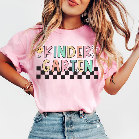 Comfort Colors® 'Checkered' Kindergarten Shirt