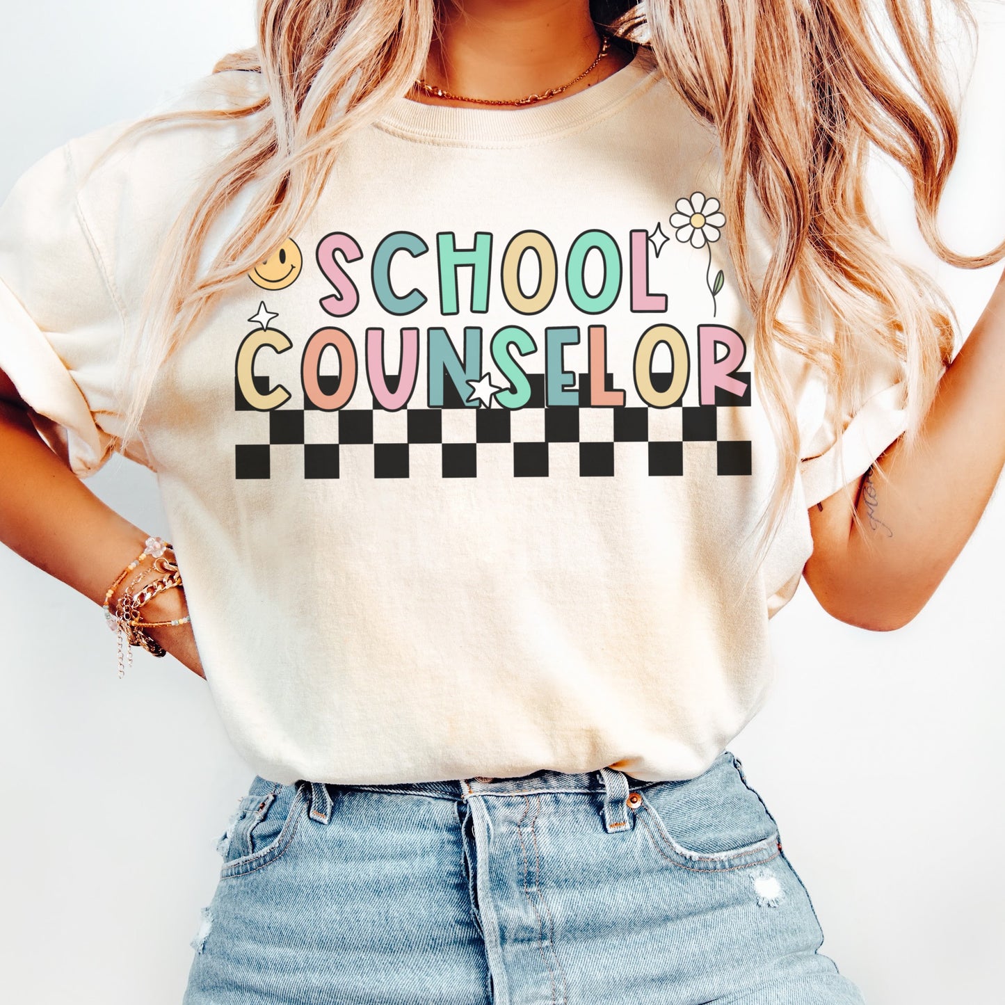 Comfort Colors® 'Checkered' School Counselor Shirt