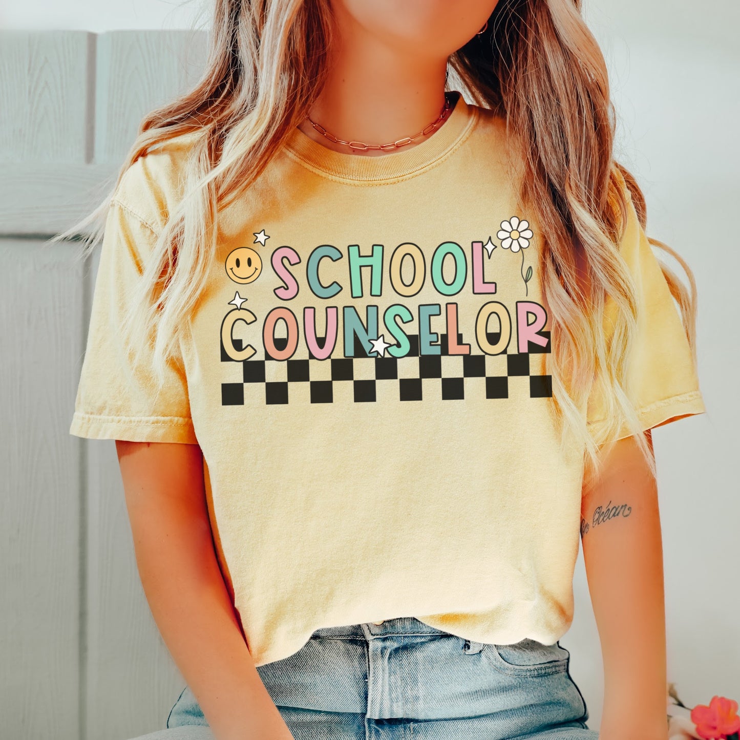 Comfort Colors® 'Checkered' School Counselor Shirt