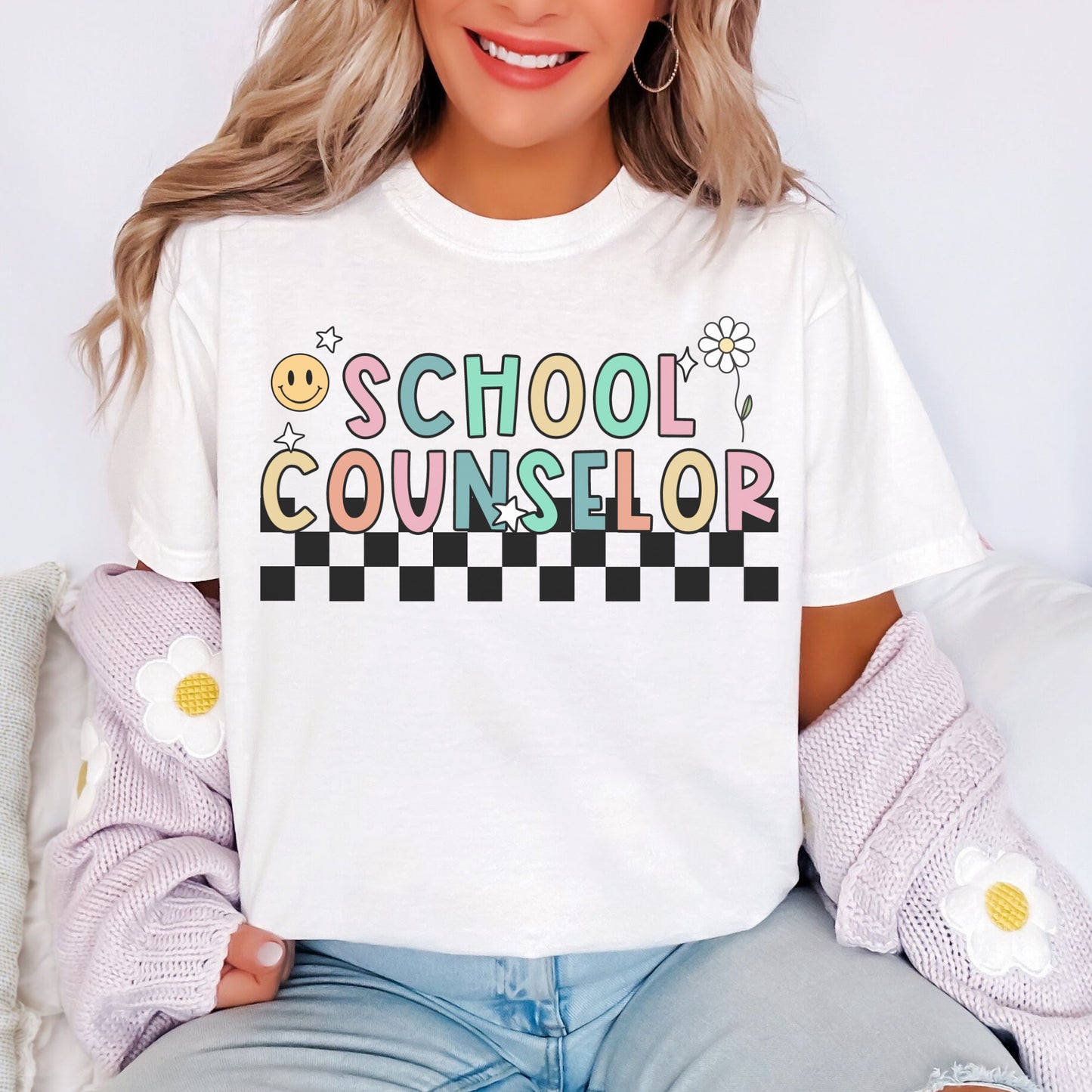 Comfort Colors® 'Checkered' School Counselor Shirt