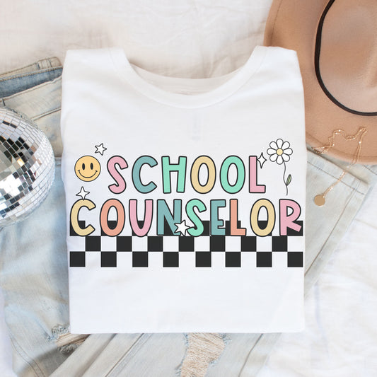 'Checkered' School Counselor Shirt