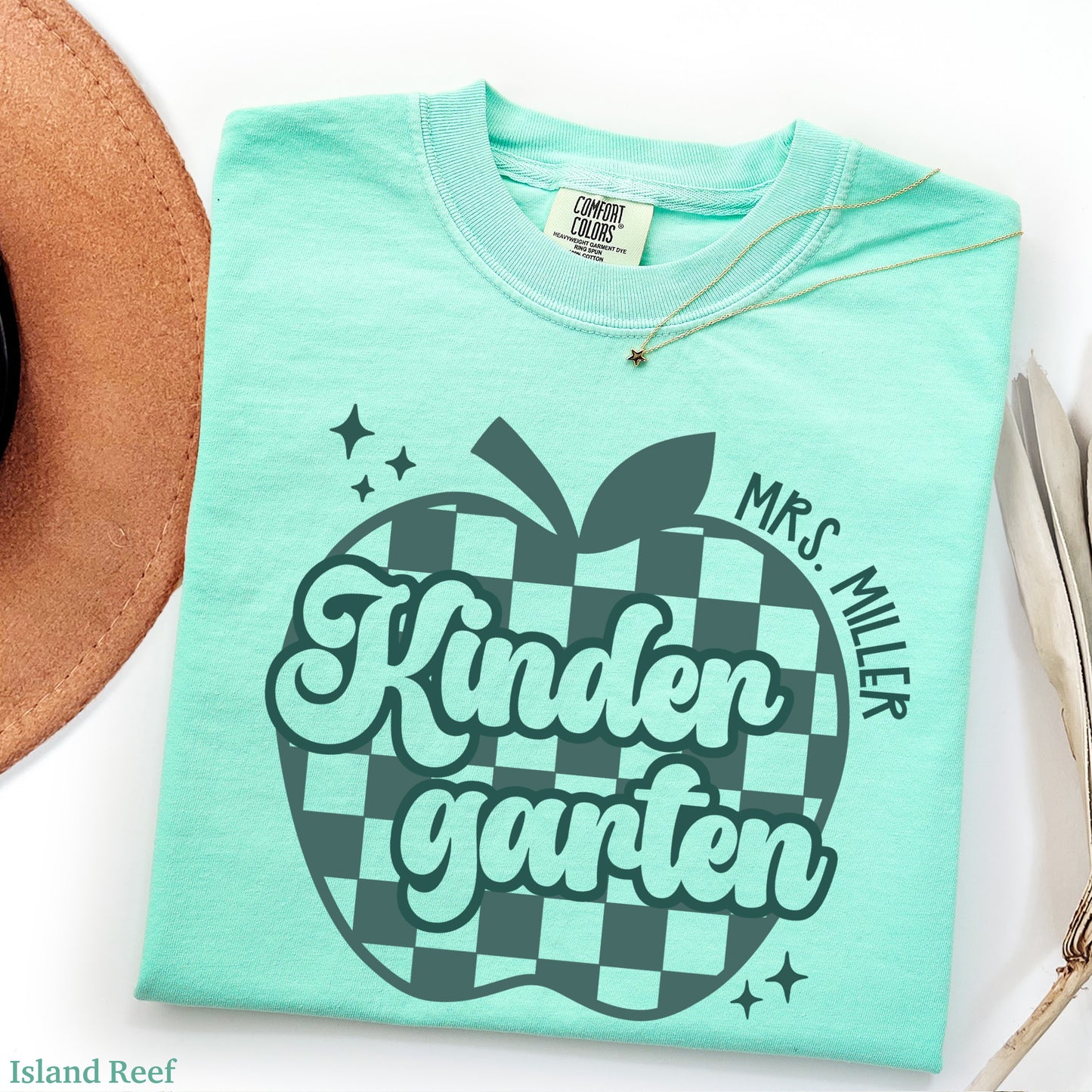 Personalized Checkered Apple Kindergarten Shirt