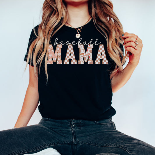 College Block Baseball Mama Shirt