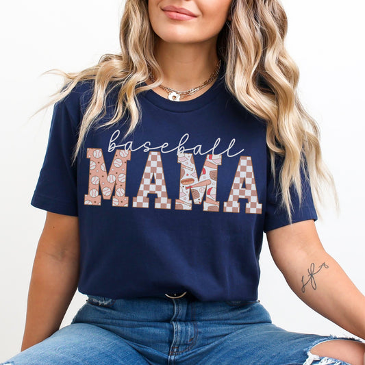 College Block Baseball Mama Shirt