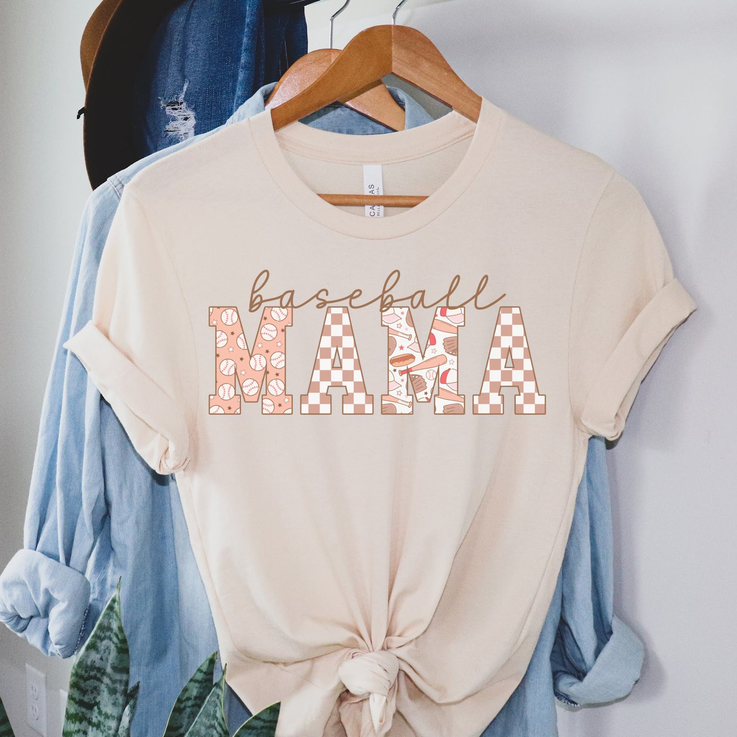 College Block Baseball Mama Shirt