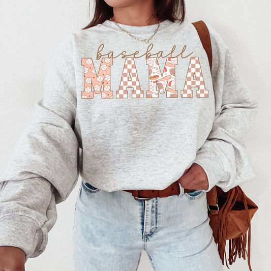 College Block Baseball Mama Sweatshirt