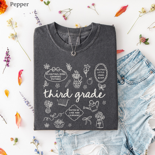Cottagecore Third Grade Teacher Shirt
