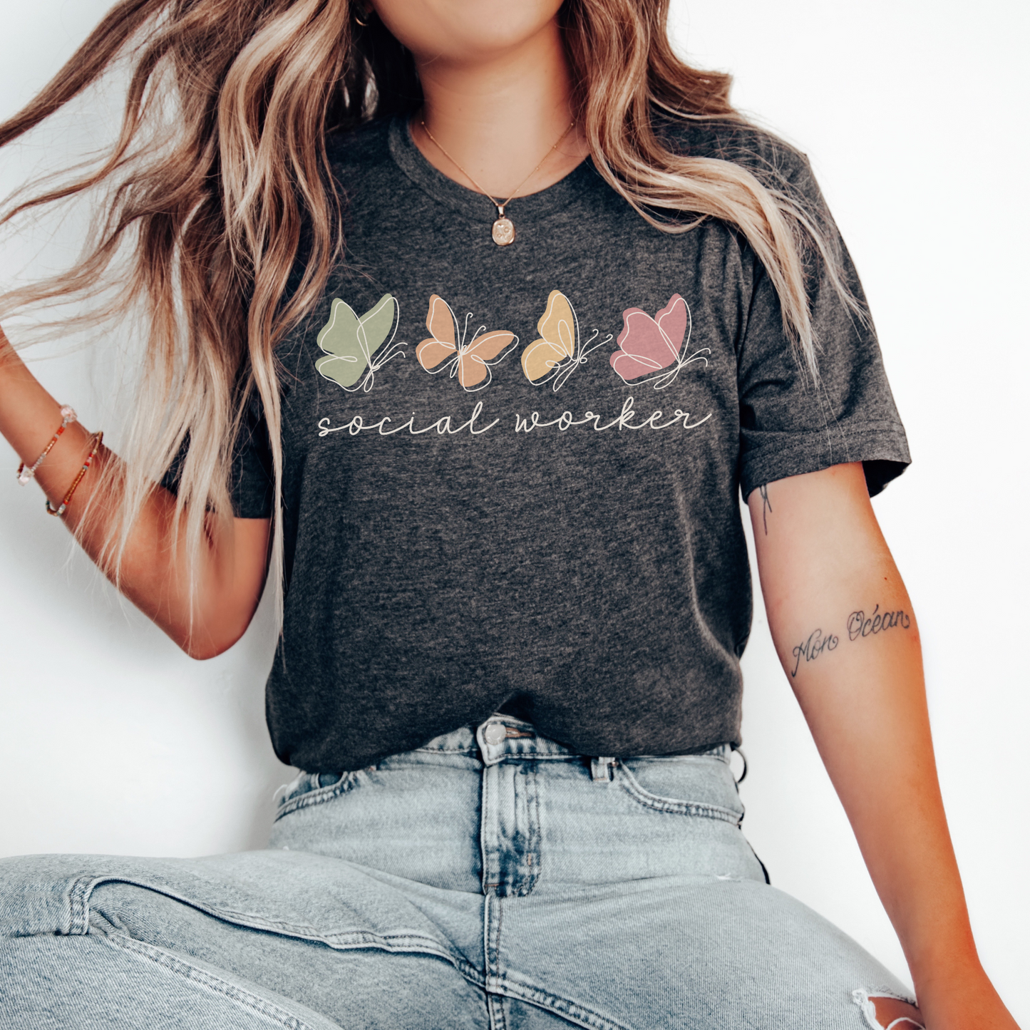 Butterflies Social Worker Shirt