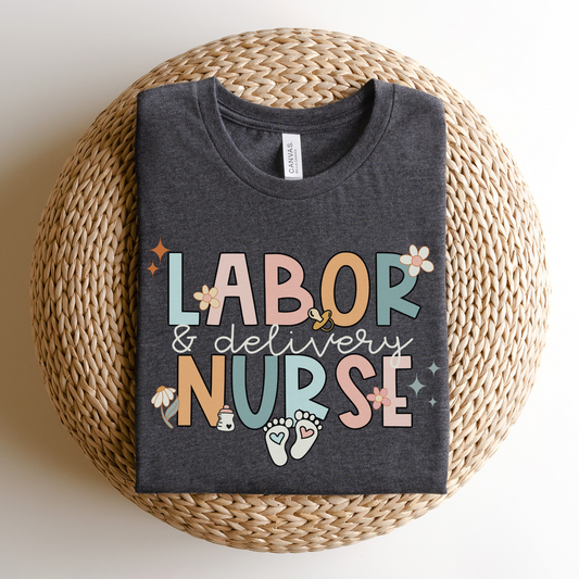 Groovy Labor and Delivery Nurse Shirt