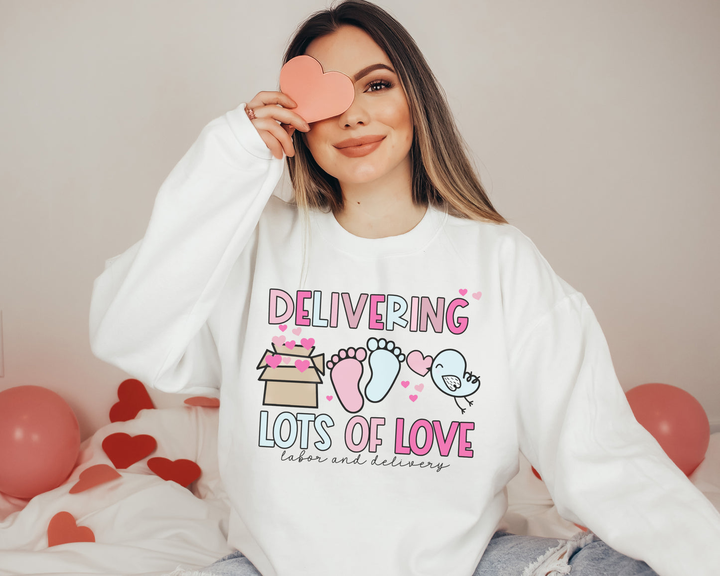 Delivering Lots of Love Labor and Delivery Sweatshirt