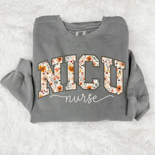 Fall Floral NICU Nurse Sweatshirt