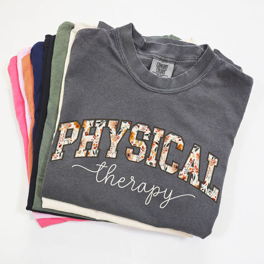 Fall Floral Physical Therapy Shirt