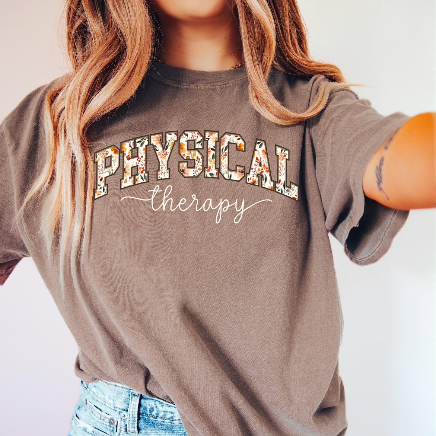 Fall Floral Physical Therapy Shirt