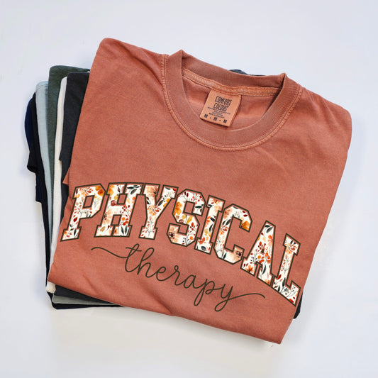 Fall Floral Physical Therapy Shirt