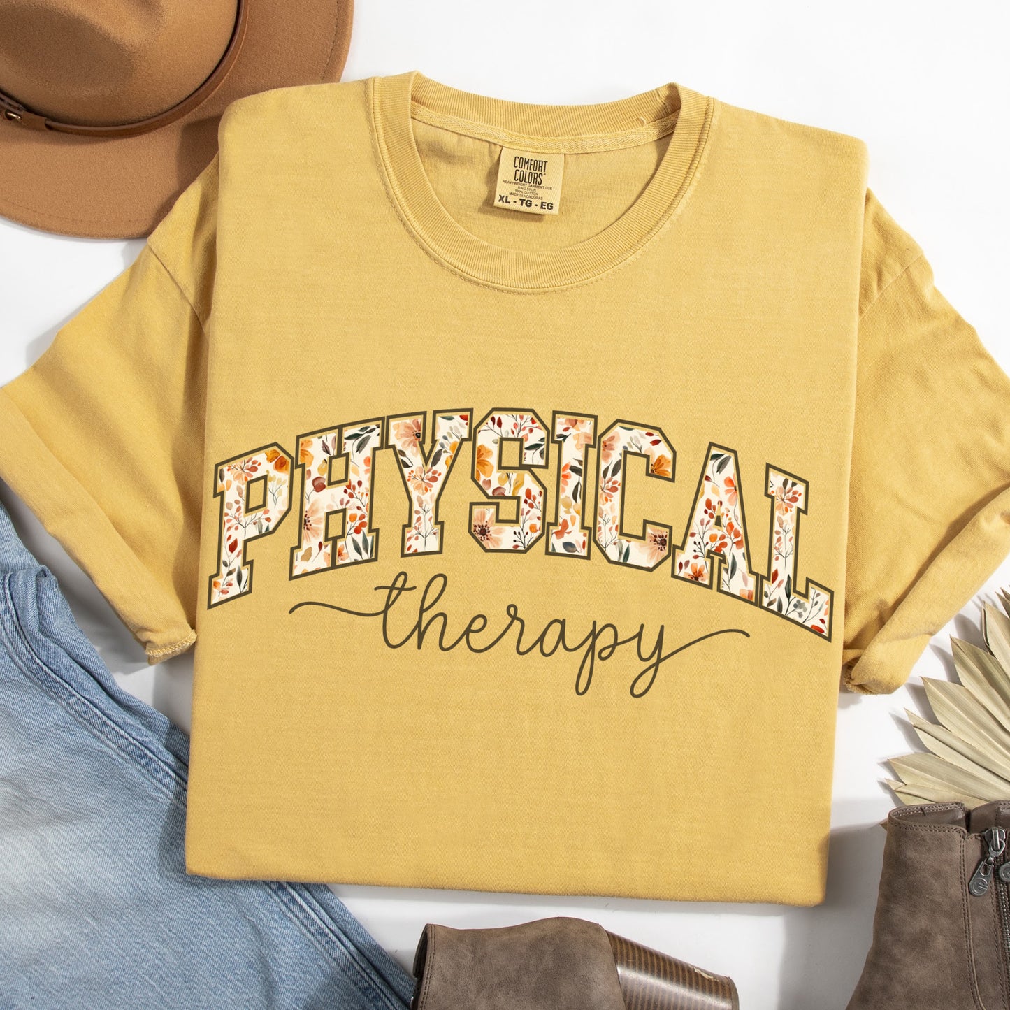 Fall Floral Physical Therapy Shirt