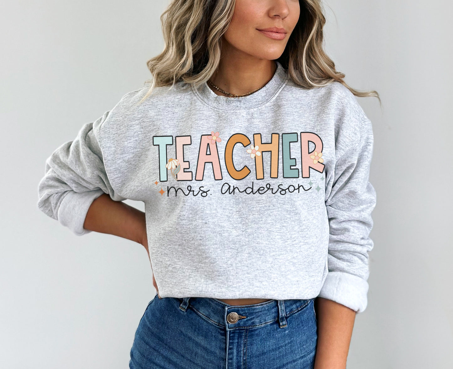 Groovy Custom Teacher Sweatshirt