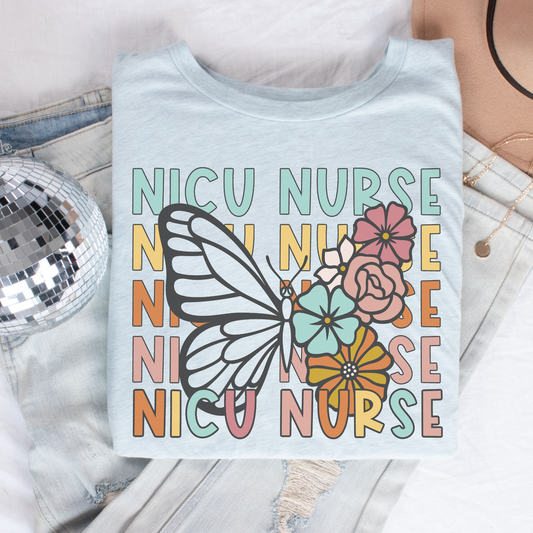 Butterfly Repeat NICU Nurse Shirt