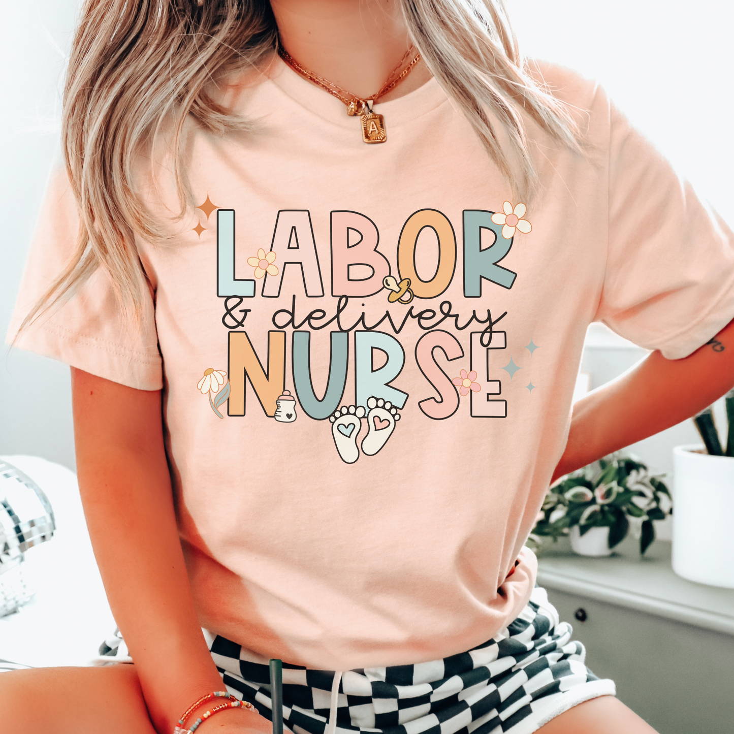 Groovy Labor and Delivery Nurse Shirt