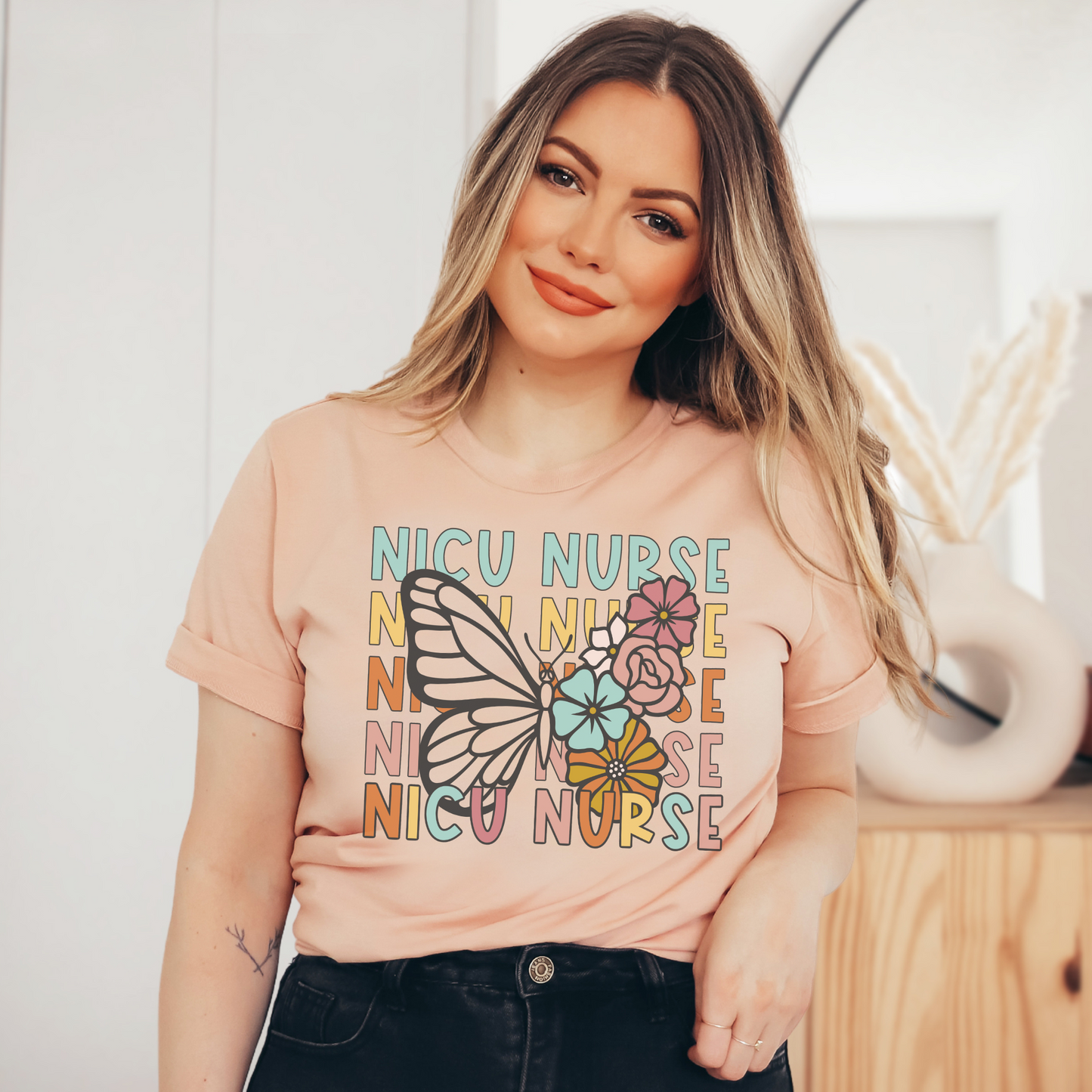 Butterfly Repeat NICU Nurse Shirt