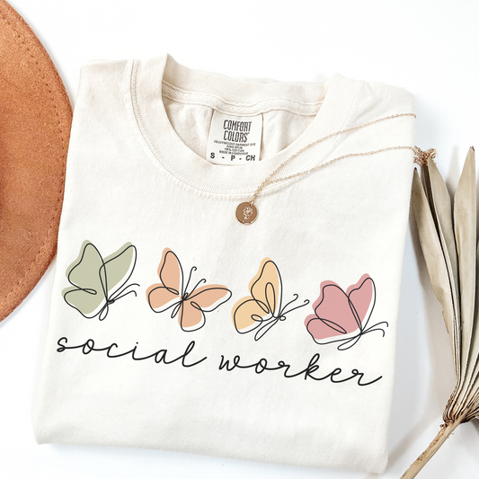 Comfort Colors® Butterflies Social Worker Shirt