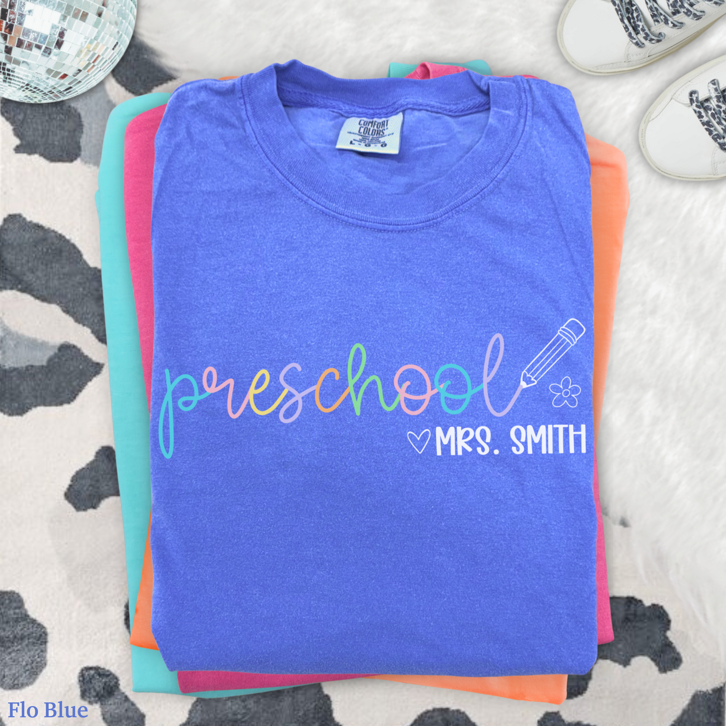 Pastel Pop Custom Preschool Teacher Shirt