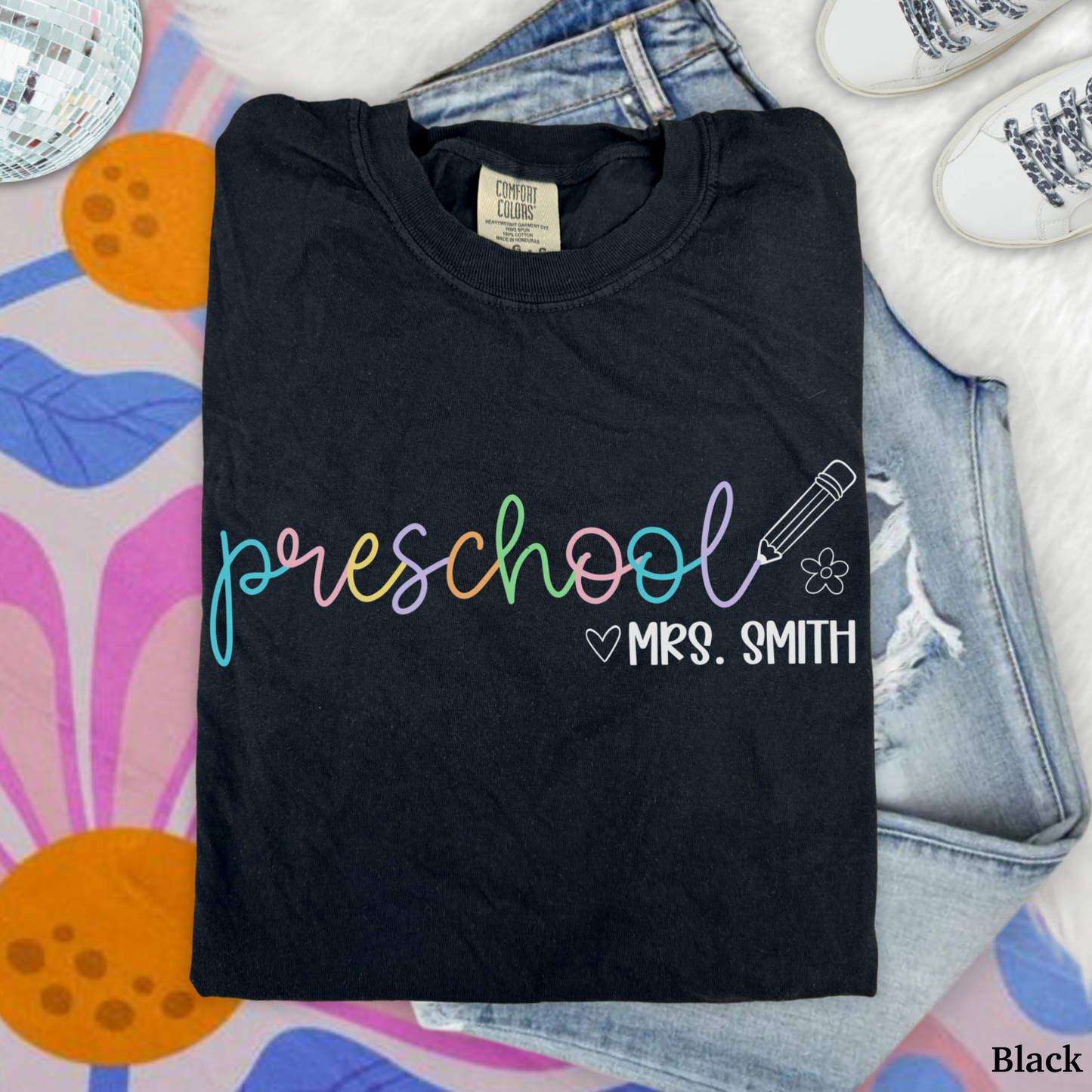 Pastel Pop Custom Preschool Teacher Shirt
