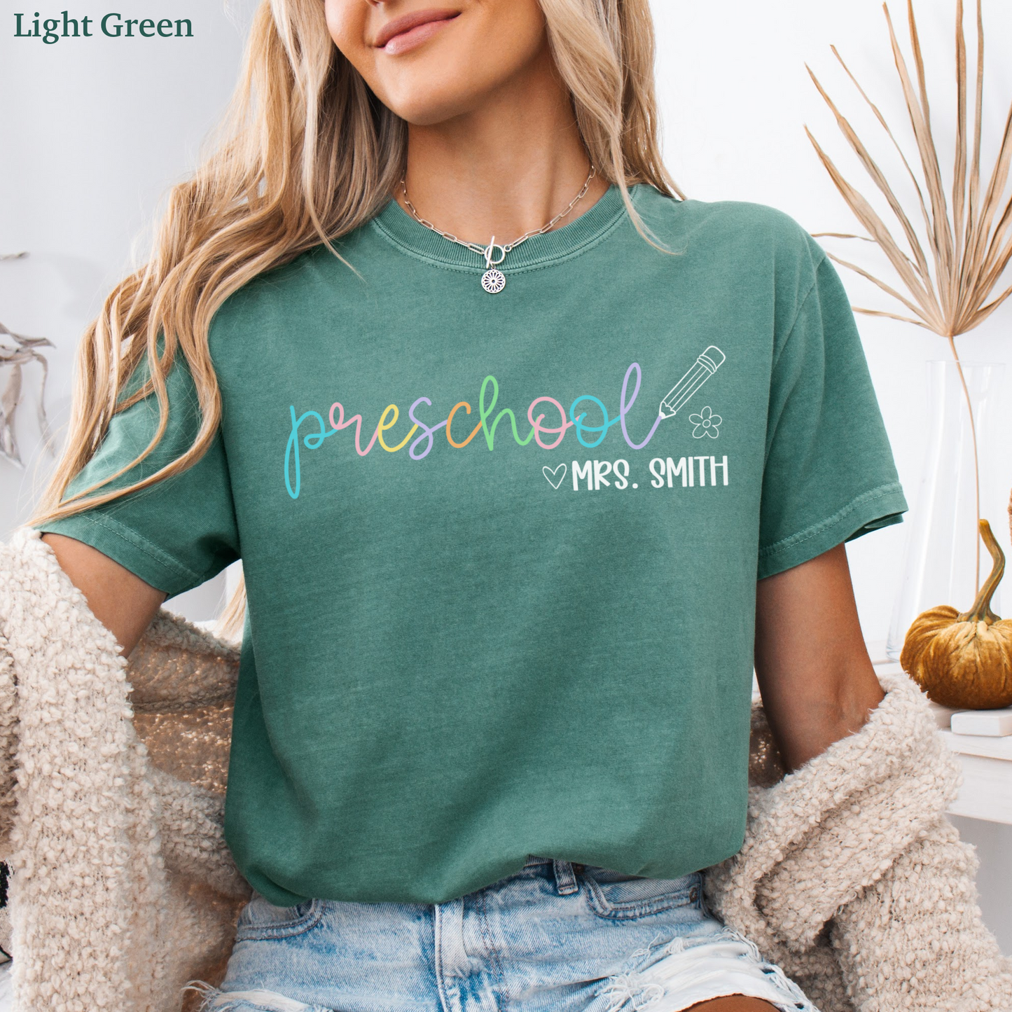 Pastel Pop Custom Preschool Teacher Shirt