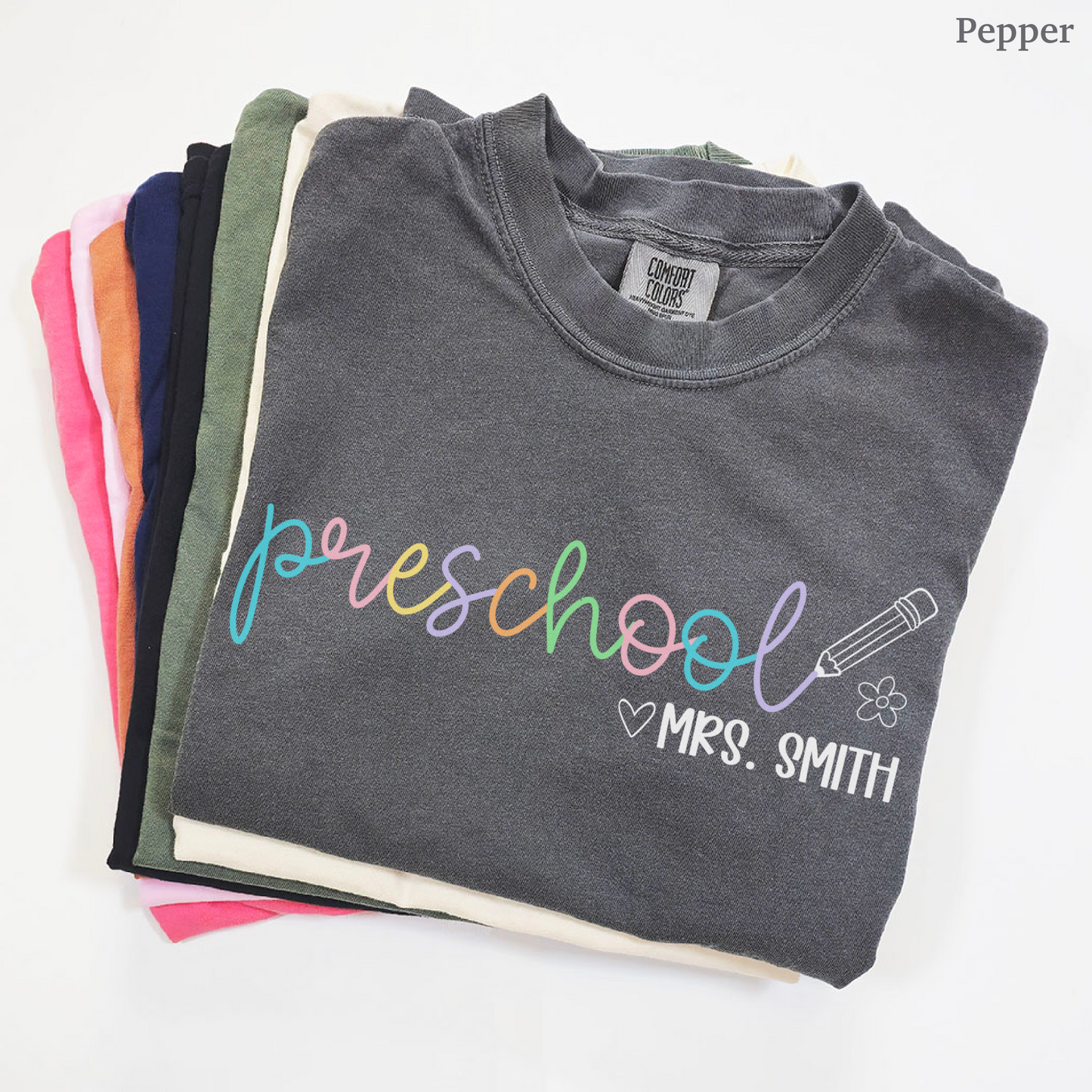 Pastel Pop Custom Preschool Teacher Shirt