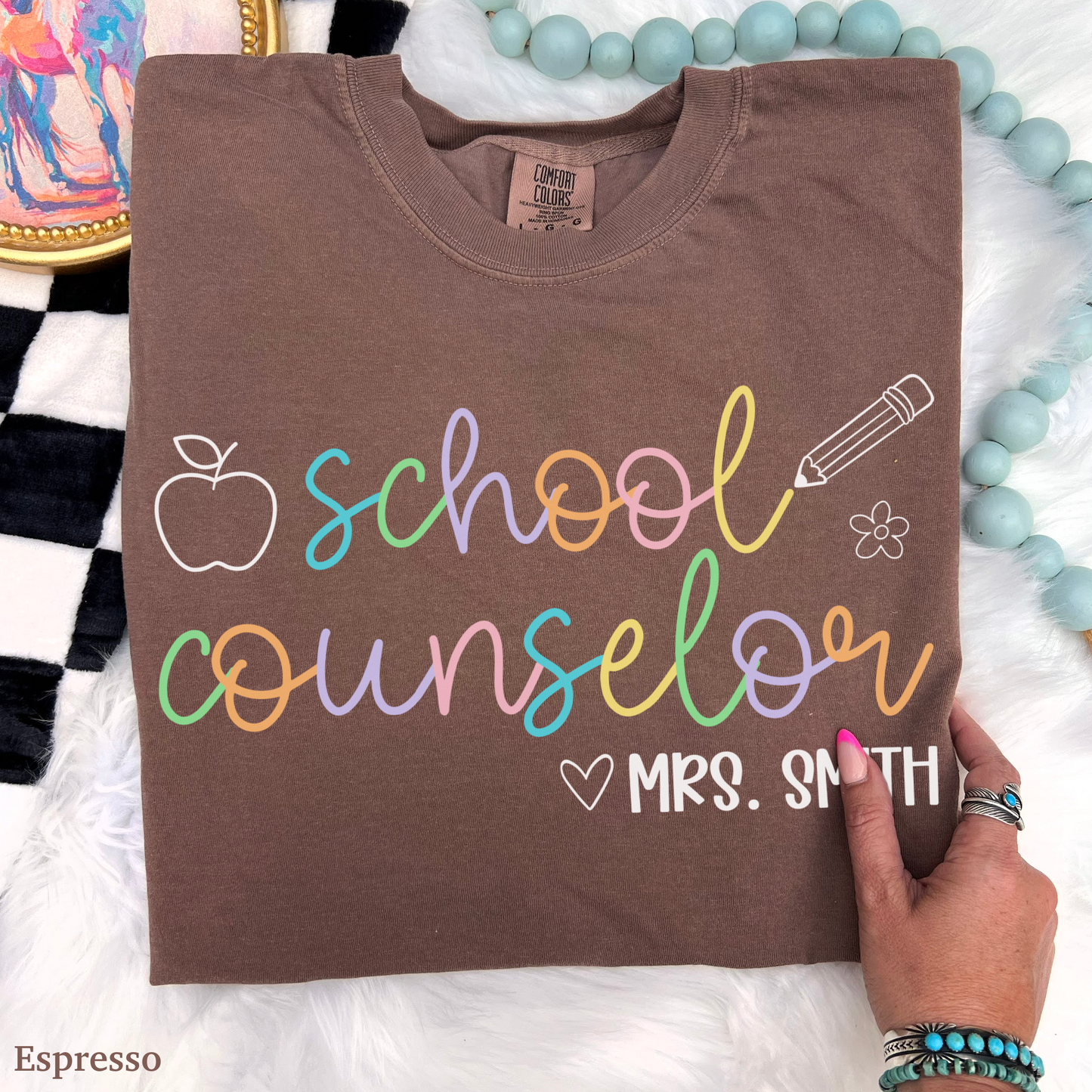 Pastel Pop Custom School Counselor Shirt