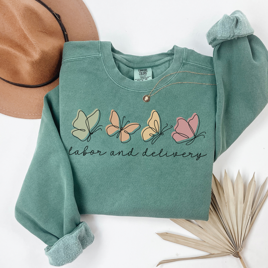 CC Butterflies Labor and Delivery Sweatshirt