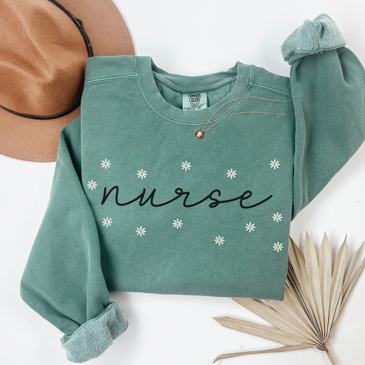 Comfort Colors® Daisies Nurse Sweatshirt