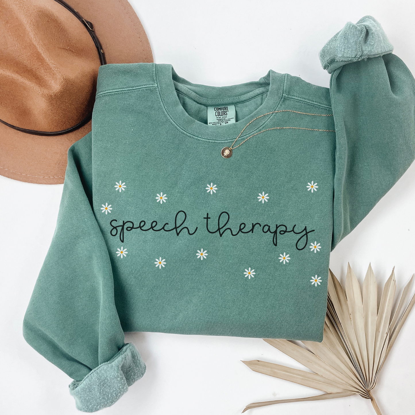 Comfort Colors® Daisies Speech Therapy Sweatshirt