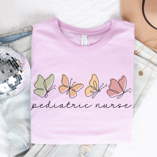 Butterflies Pediatric Nurse Shirt